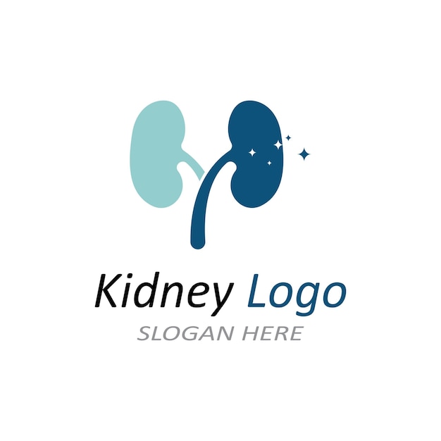 Kidney health and kidney care logo using icon design concept vector illustration