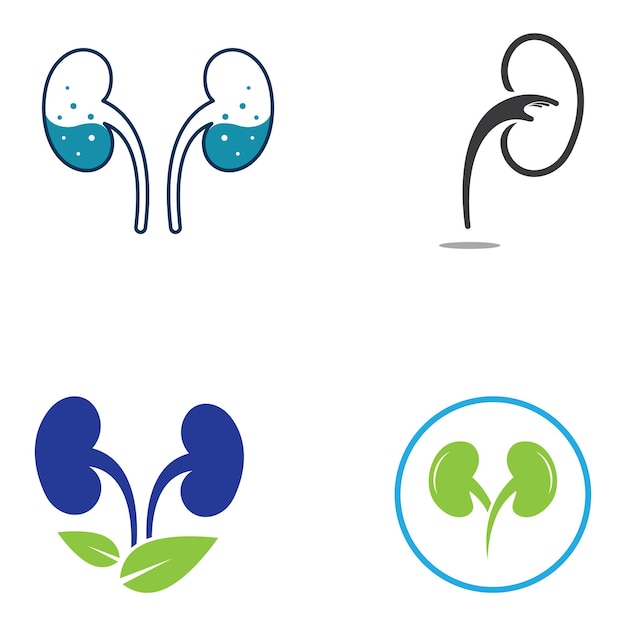 Kidney health and kidney care logo using icon design concept vector illustration