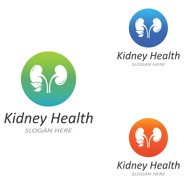 Kidney health and kidney care logo using icon design concept vector illustration