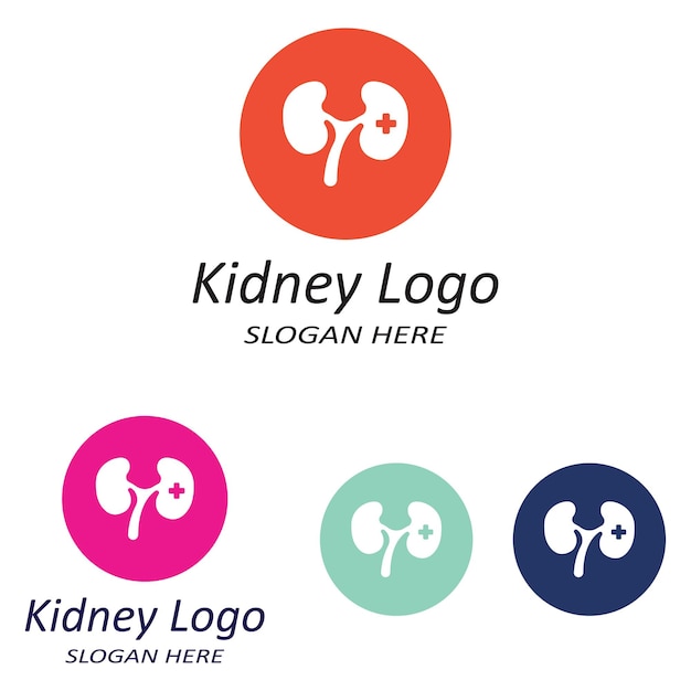 Kidney health and kidney care logo using icon design concept vector illustration