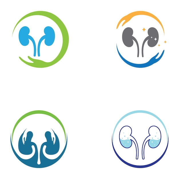 Kidney health and kidney care logo using icon design concept vector illustration