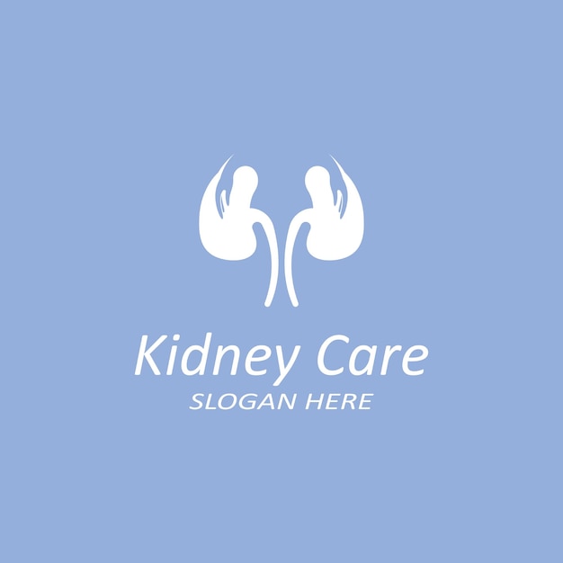 Kidney health and kidney care logo using icon design concept vector illustration