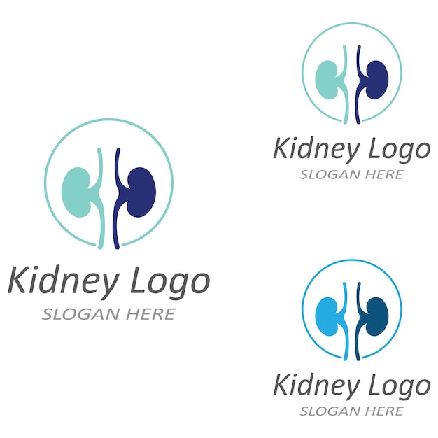 Kidney health and kidney care logo using icon design concept vector illustration