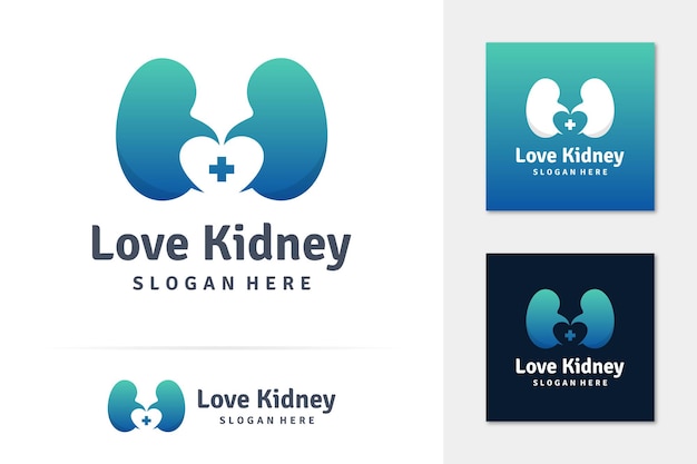 Kidney love logo vector