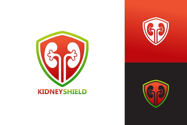 Kidney shield logo template design vector, emblem, design concept, creative symbol, icon