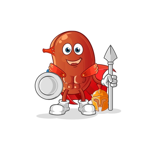 Kidney spartan character cartoon mascot vectorxA