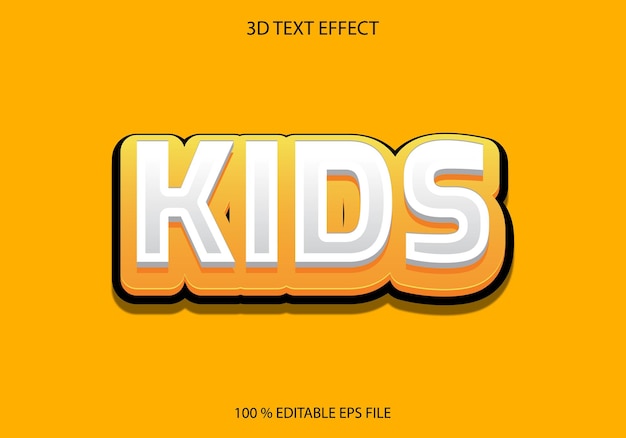 Kids 3d editable text effect template, text effect style