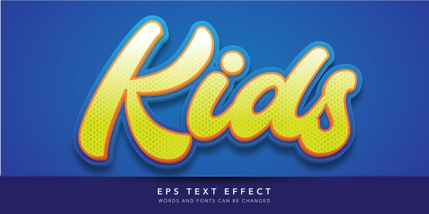 kids 3d editable text effect