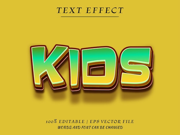 Kids 3d editbale text efect