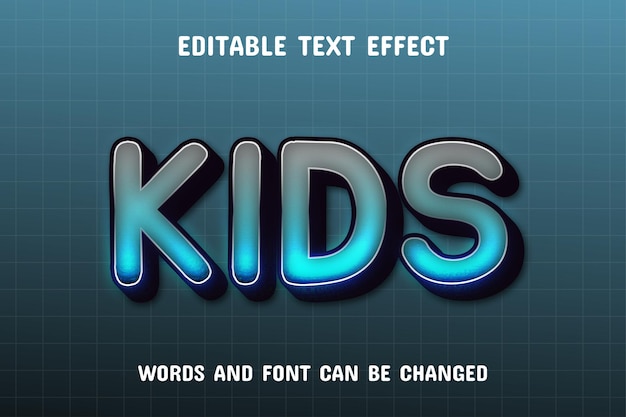 Kids 3d text effect