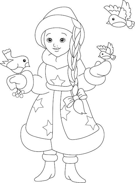 Vector kids and adults coloring page for christmas