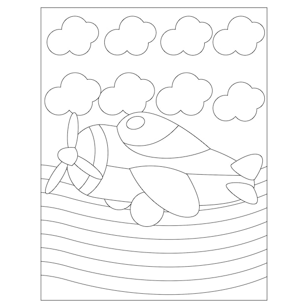 Kids Airplane Coloring Page