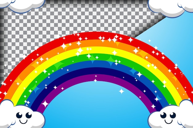 Vector kids background with shine rainbow