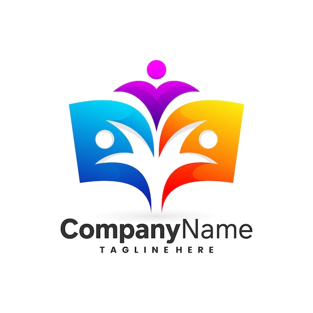 kids book logo in colorful concept