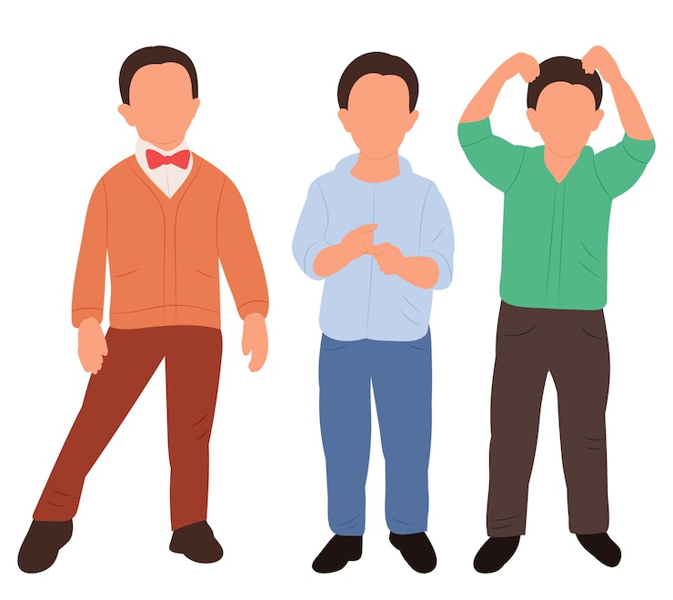 Vector 흰색 배경에 고립 된 벡터에 아이 소년