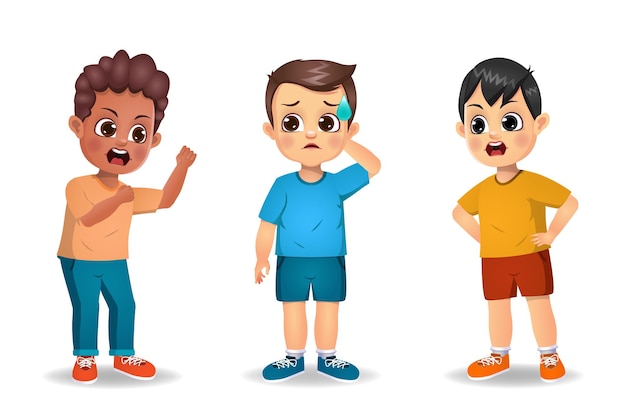 kids boys fighting with each other 