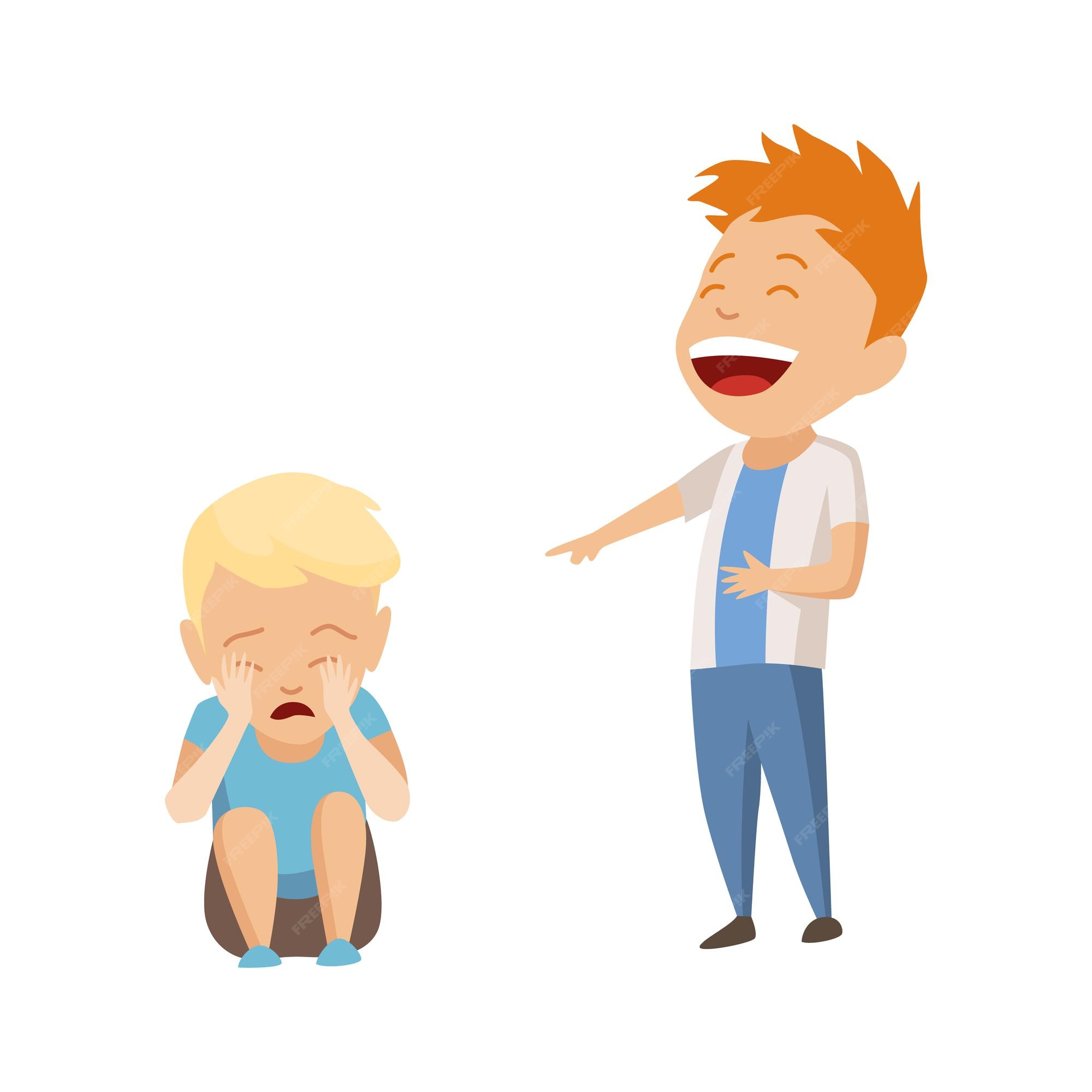 Premium Vector | Kids bullying. childish bullies or verbal and physical  conflict between children. bad child behavior, scared and strong angry  children conflict, cartoon characters confrontation.