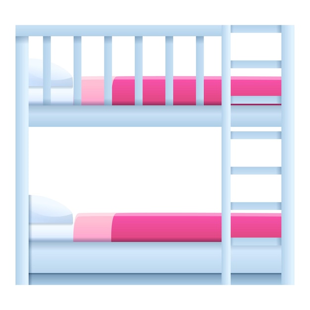 Vettore icona di letto a due piani per bambini cartoon di letto a tre piani per bambini icona vettoriale per il web design isolata su sfondo bianco