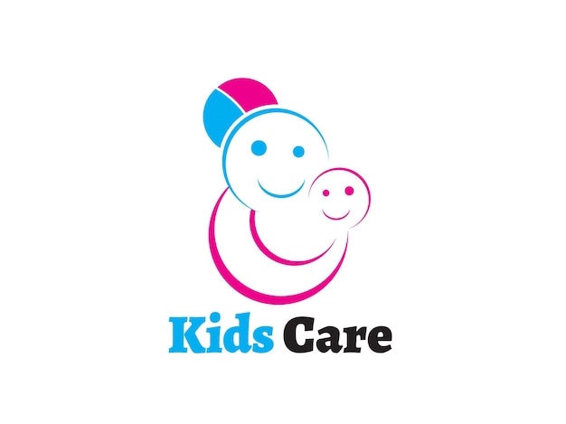 Kids care family child logo design