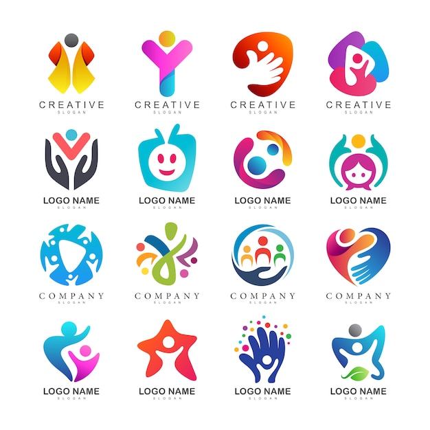 Kids care logo collection