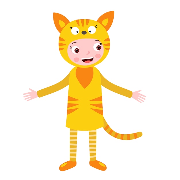 Vector kids cat costume