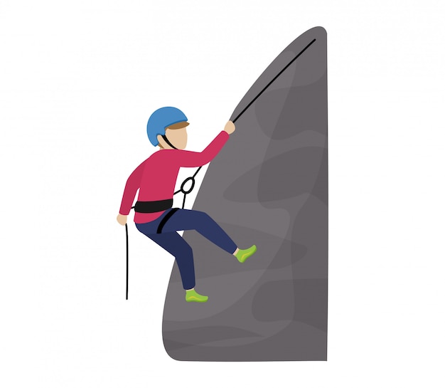 Kids climbing climber children character climbs rock mountain
wall or mountainous cliff illustration mountaineering set of child
in extreme sport mountaineer on white background