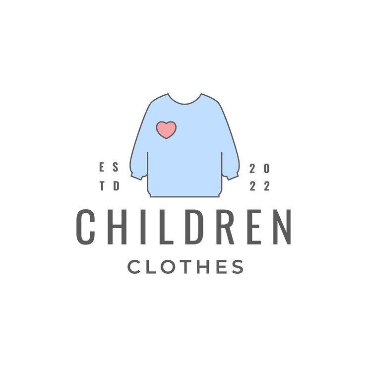 Vector kids clothing store 로고 디자인 추상 패션 스타일