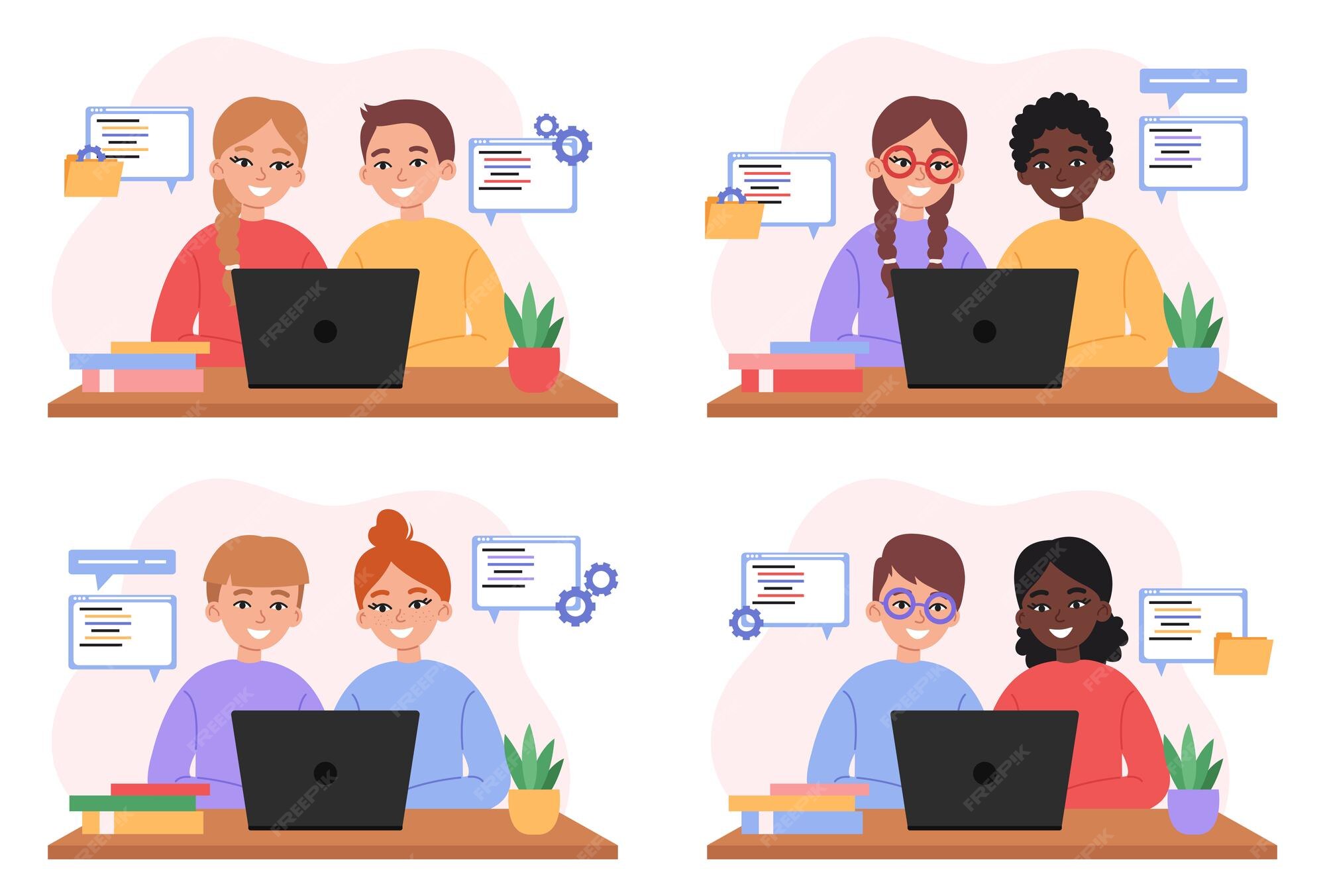 Premium Vector | Kids coding