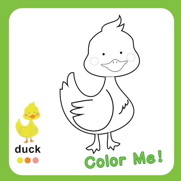 유치원을 위한 동물 페이지를 색칠하는 아이들. 교육용 인쇄용 워크시트. 아이들을 위한 운동 능력.
