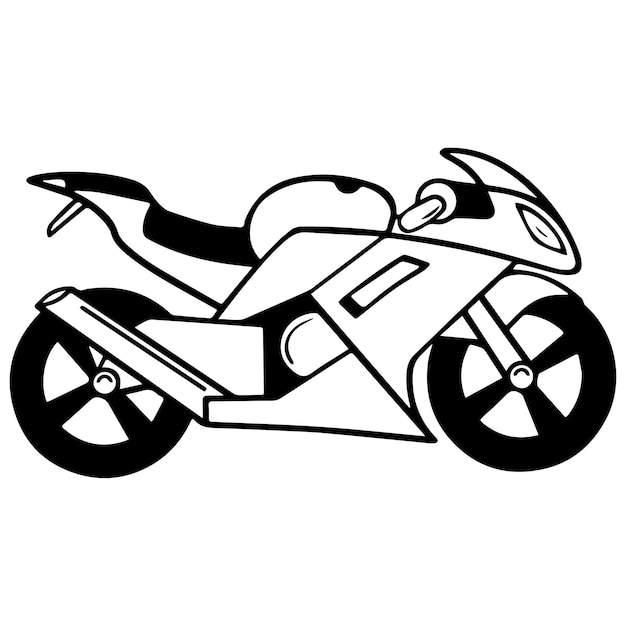 Kids Coloring Pages, Moto Bike Vector illustration EPS, And Image