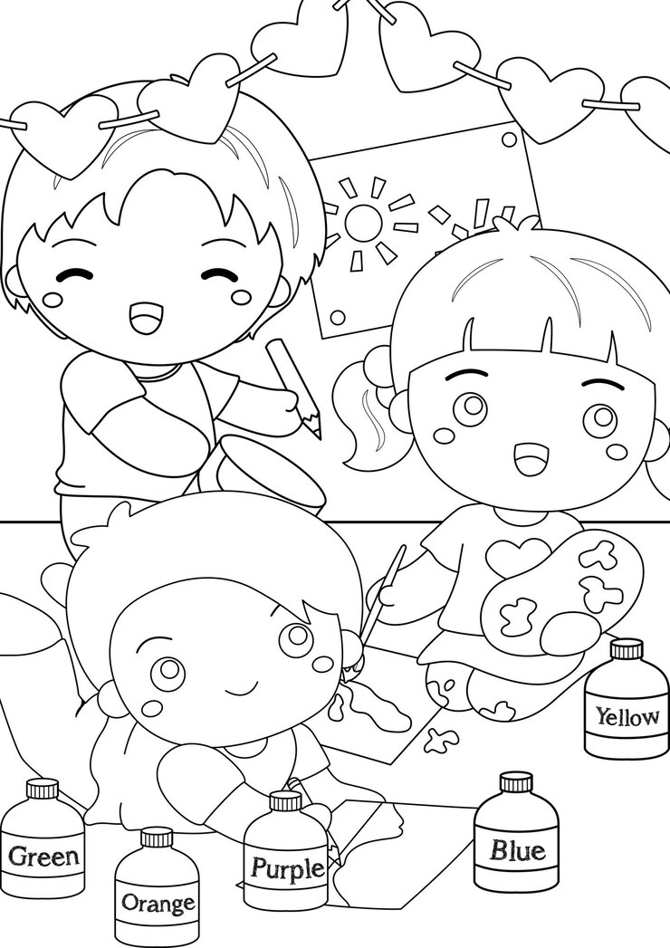 어린이 공예 및 그림 활동 색칠 공부 페이지 A4(어린이 및 성인용)