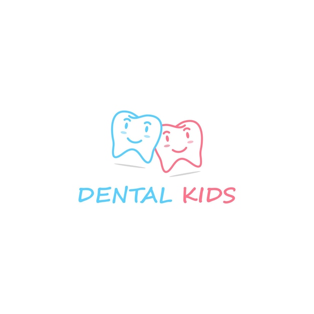 Mascotte del design del logo dentale per bambini