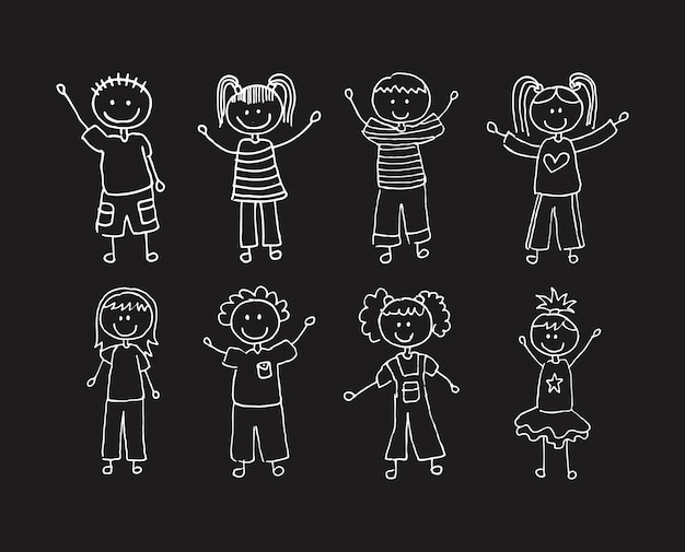 Vector kids design over black background vector illustration