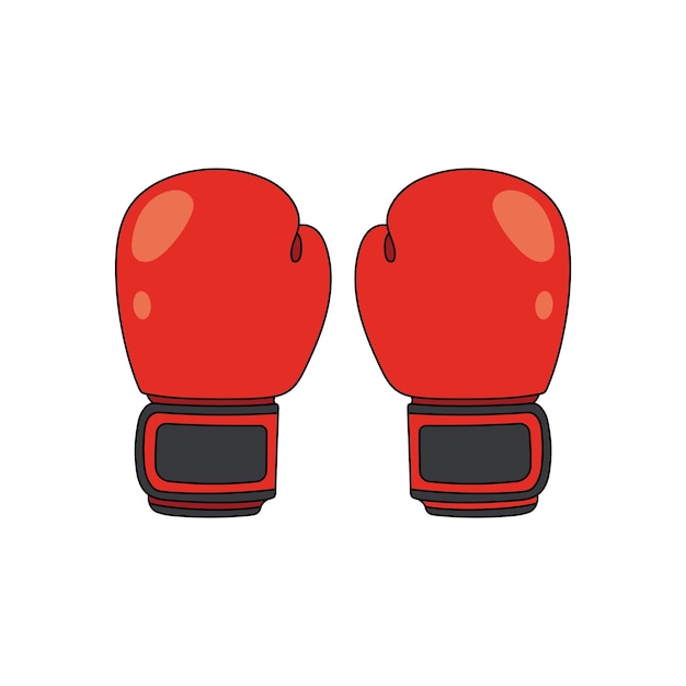 Kids drawing Cartoon Vector illustration boxing gloves Isolated on White Background