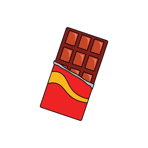 Kids drawing Cartoon Vector illustration chocolate bar icon Isolated on White Background
