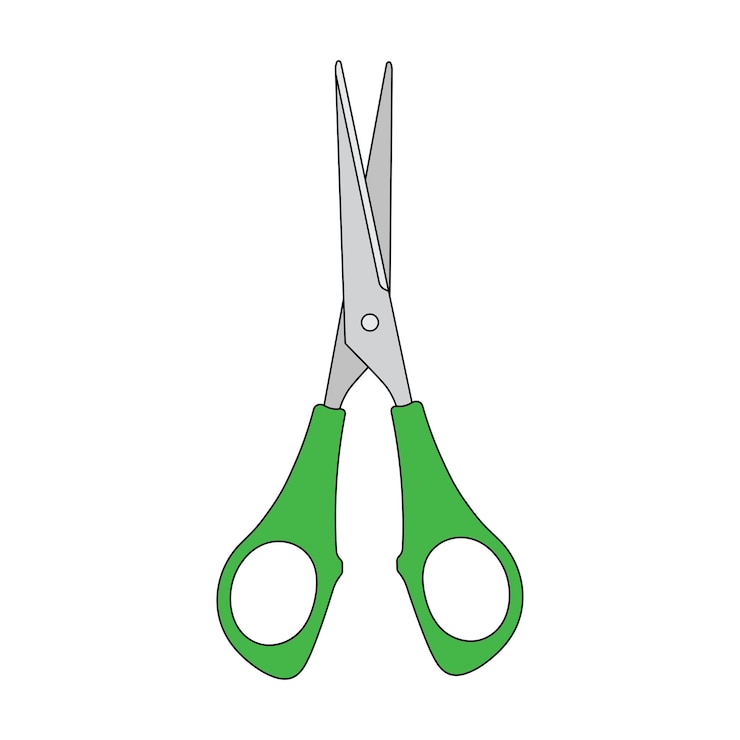 वेक्टर kids drawing cartoon vector illustration general purpose scissors isolated in doodle style