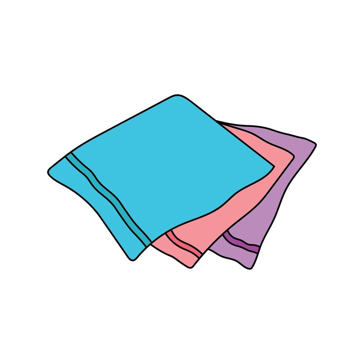 Vector kids drawing cartoon vector illustration microfiber cleaning towels isolated on white background
