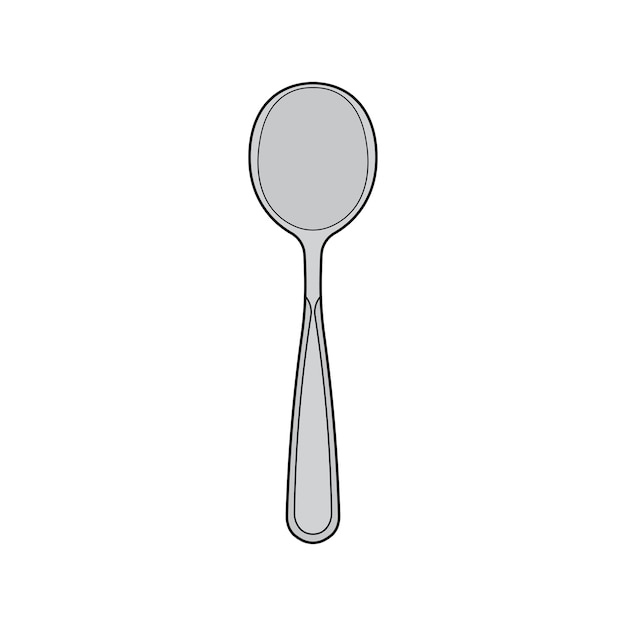 Kids drawing Cartoon Vector illustration tea spoon Isolated in doodle style