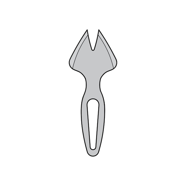 Vector kids drawing cartoon vector illustration two tines spork isolated in doodle style