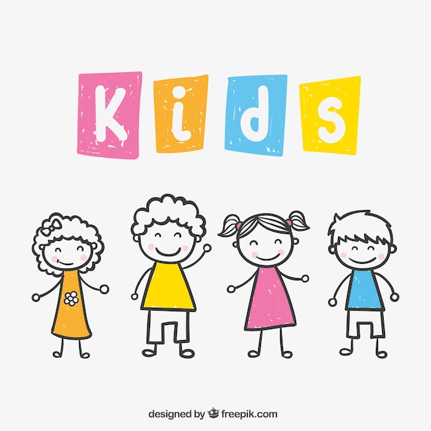 Vector kids drawing