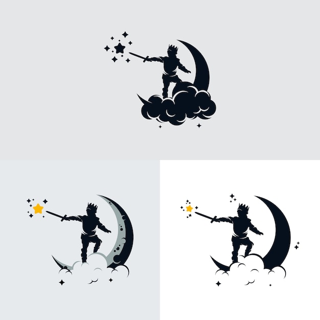 Kids dream on the moon logo design