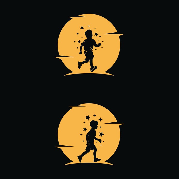 Kids dream reach a star with moon background