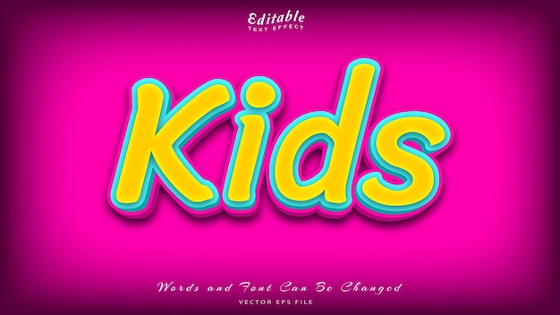 Vector kids editable text effect free font