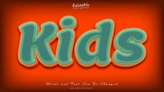 Vector kids editable text effect free font