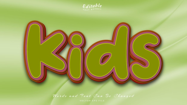 Vector kids editable text effect free font