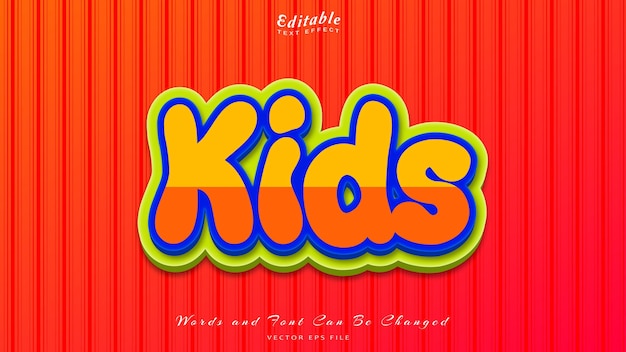 Kids editable text effect, free font