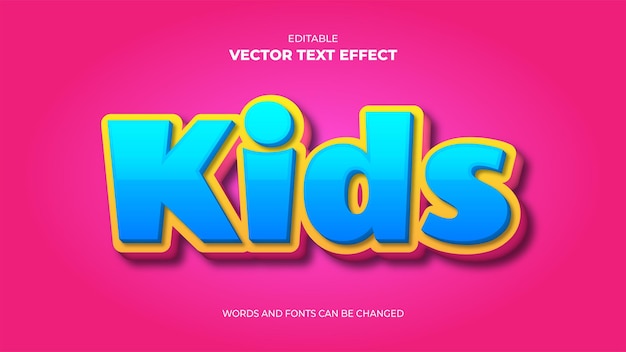 kids editable text effect