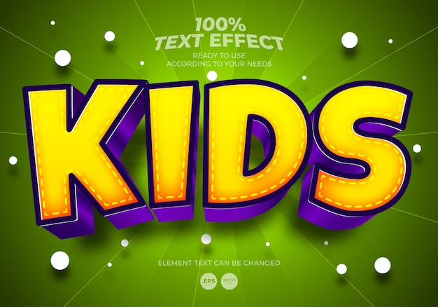 Kids Editable text effect