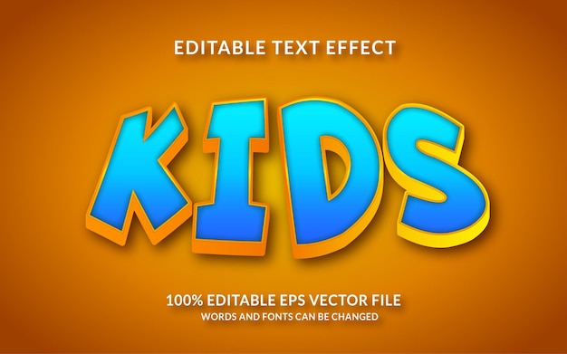 Kids editable text effect