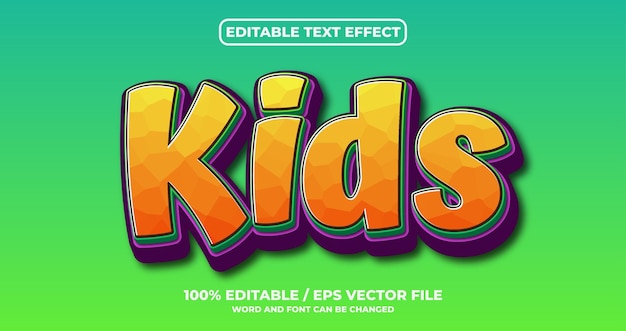 Kids editable text effect